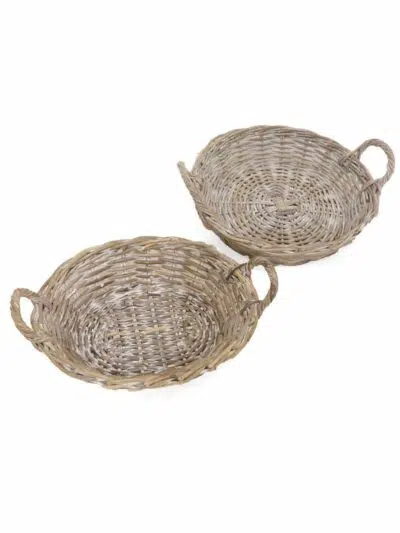 Shallow Oval Wicker Basket - Small