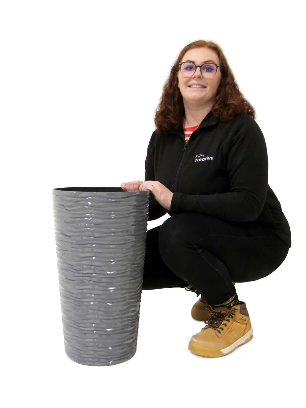 SN11535 _Tall Ripple Round Planter - Grey_event_prop_hire_EPH_Creative_9_optimised