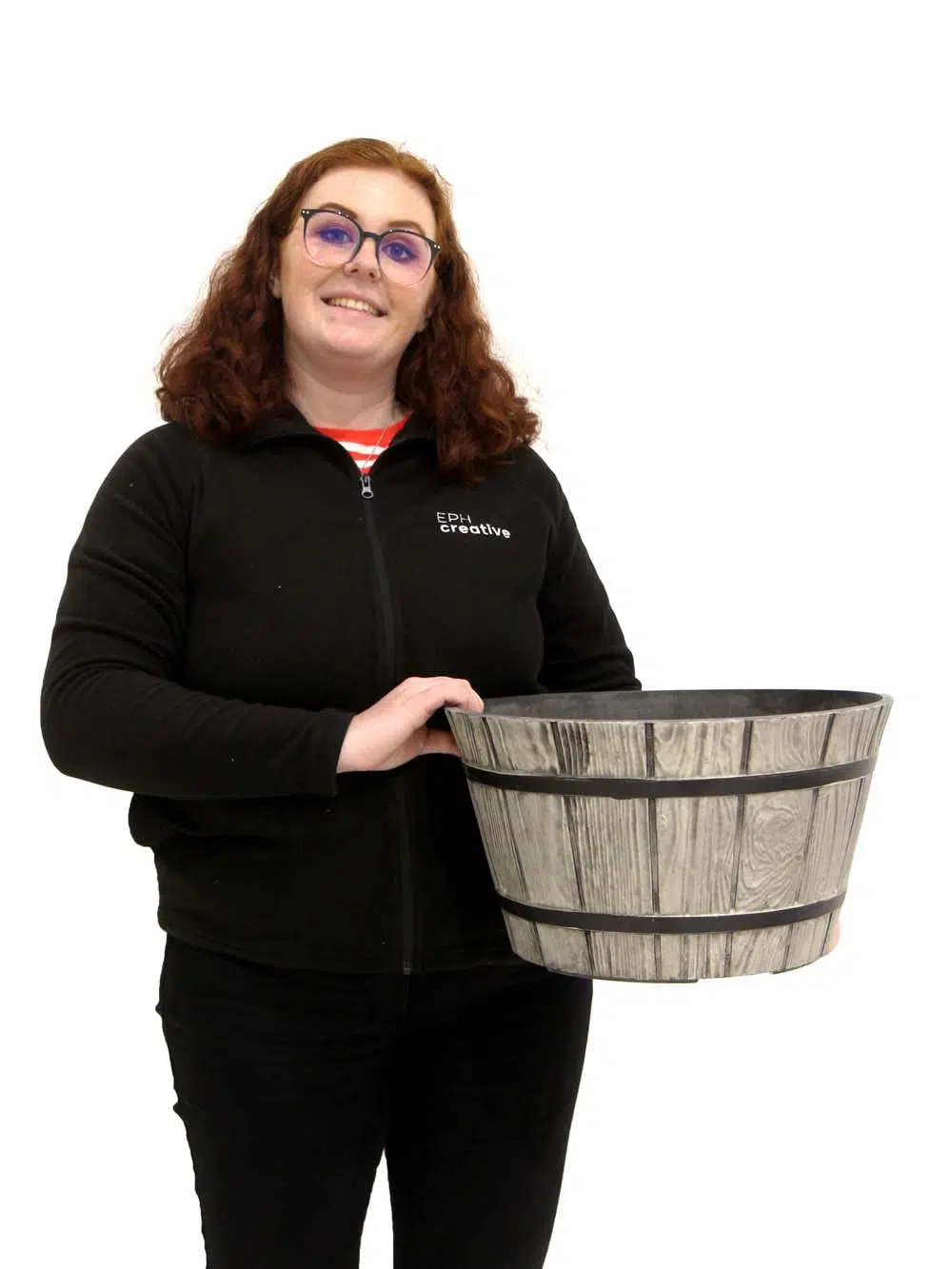 SN11518 _Half Barrel Planter 40cm - Dark Wood_event_prop_hire_EPH_Creative_0_optimised