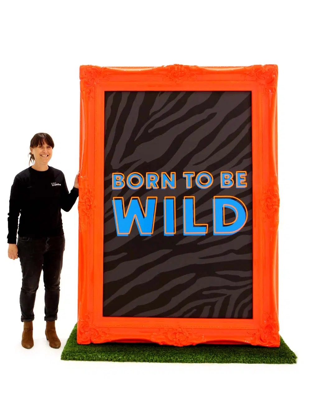 SN12970 _'Born to Be Wild' - Giant Orange Neon Frame_event_prop_hire_EPH_Creative_917