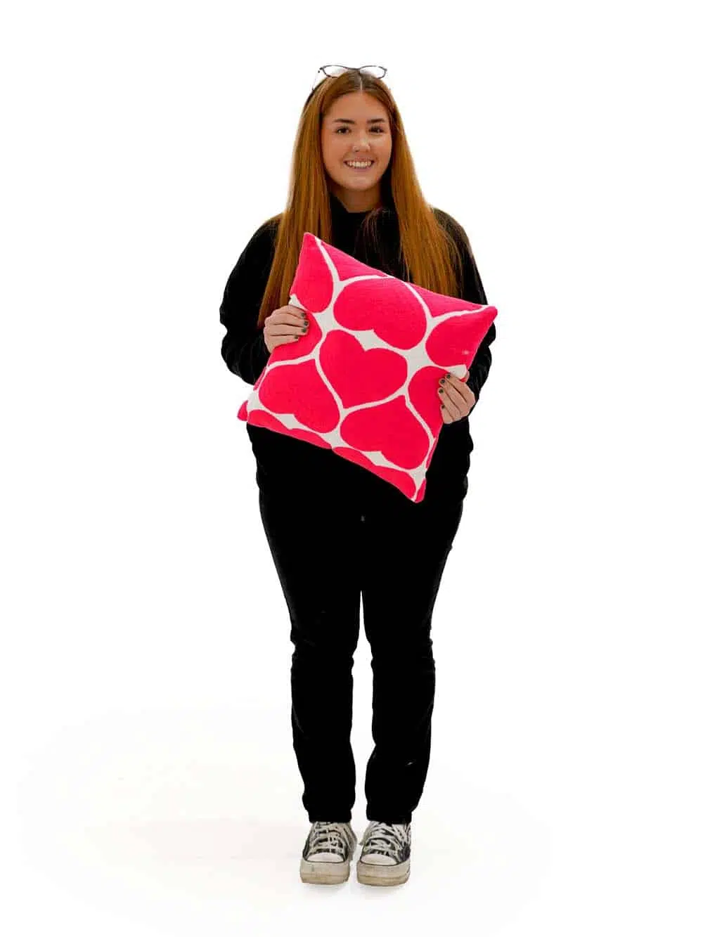 SN13001 _Embroidered Heart Cushion - Neon Pink_event_prop_hire_EPH_Creative_344_High Res