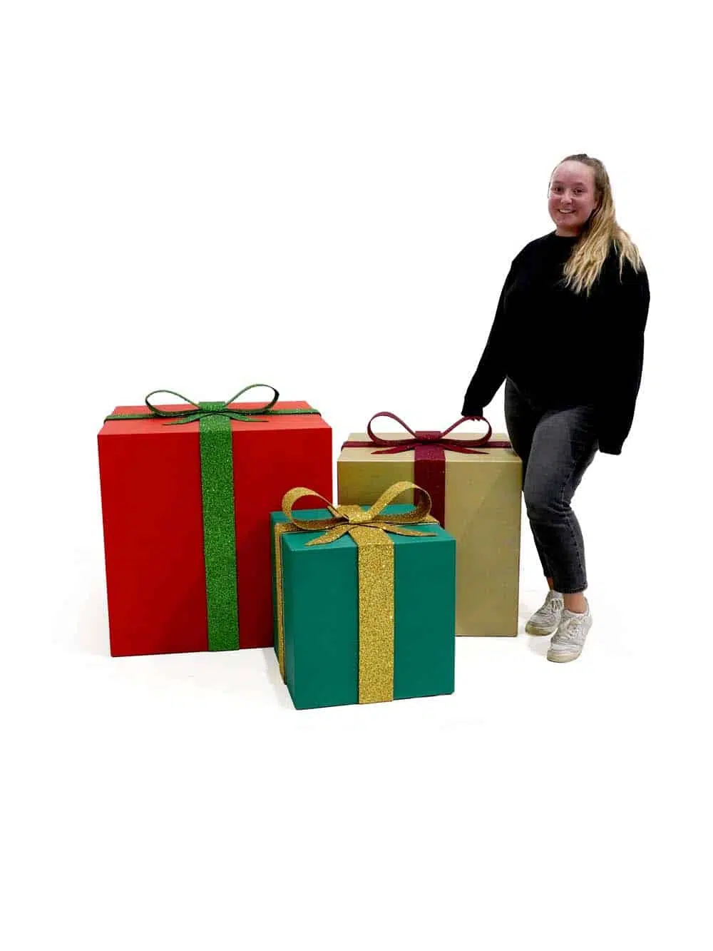 SN13463 _Giant Christmas Presents - Traditional Colours - Set of 3 - GLITTER FABRIC BOW & RIBBON-event_prop_hire_EPH_Creative_116