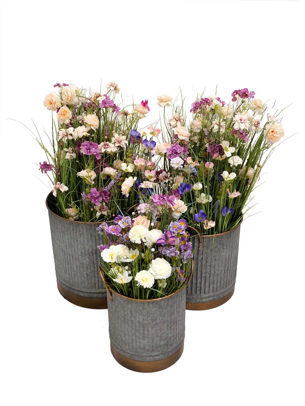 SN14124 _Wildflowers in Galvanised Planters - Cool Colours_event_prop_hire_EPH_Creative_168 copy _high_res _optimised