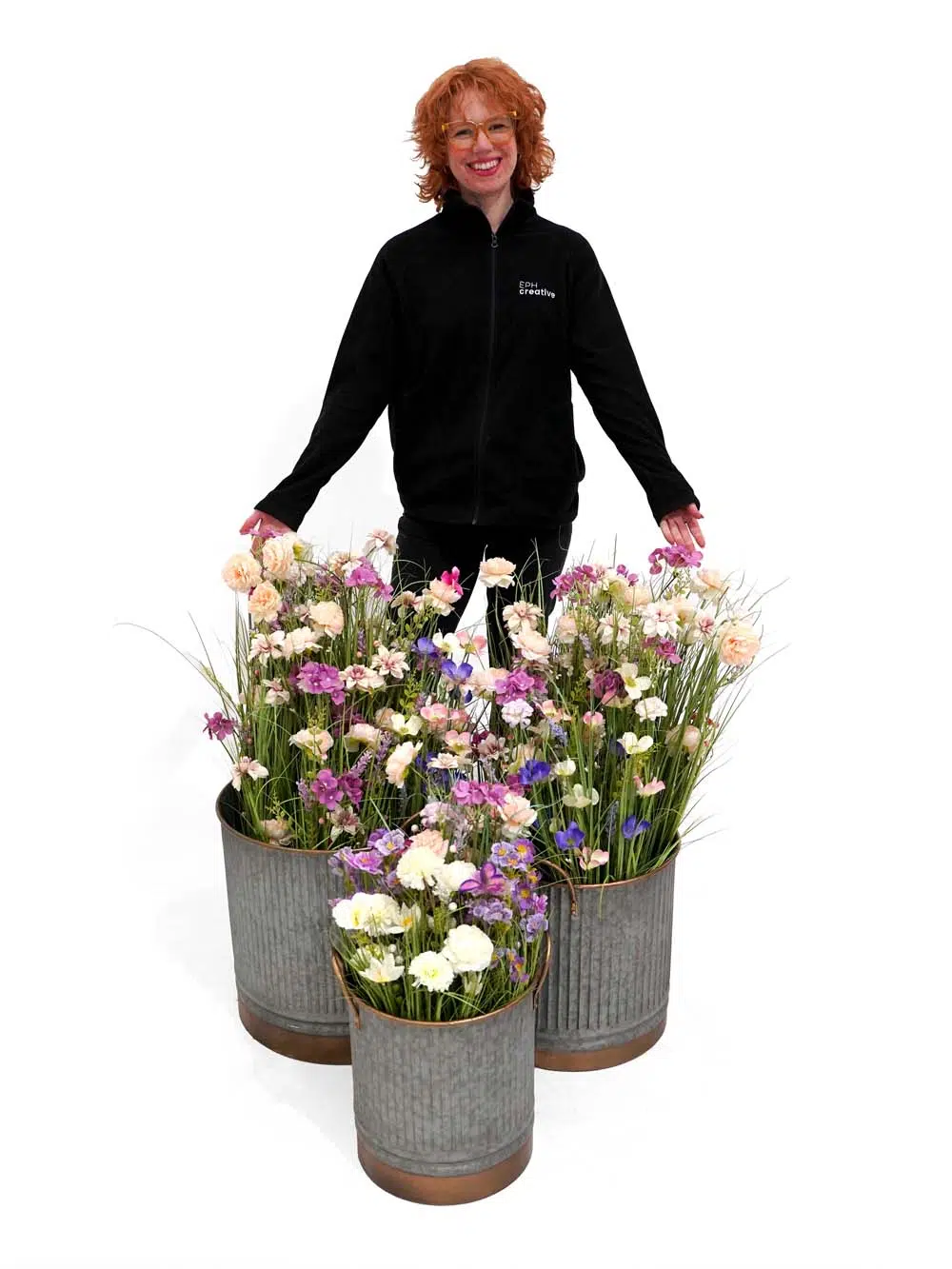 SN14124 _Wildflowers in Galvanised Planters - Cool Colours_event_prop_hire_EPH_Creative_170 copy _high_res _optimised