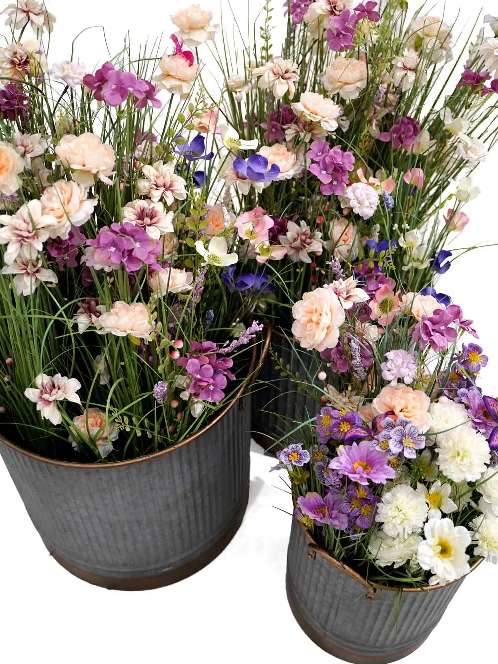 SN14124 _Wildflowers in Galvanised Planters - Cool Colours_event_prop_hire_EPH_Creative_171 copy _high_res _optimised