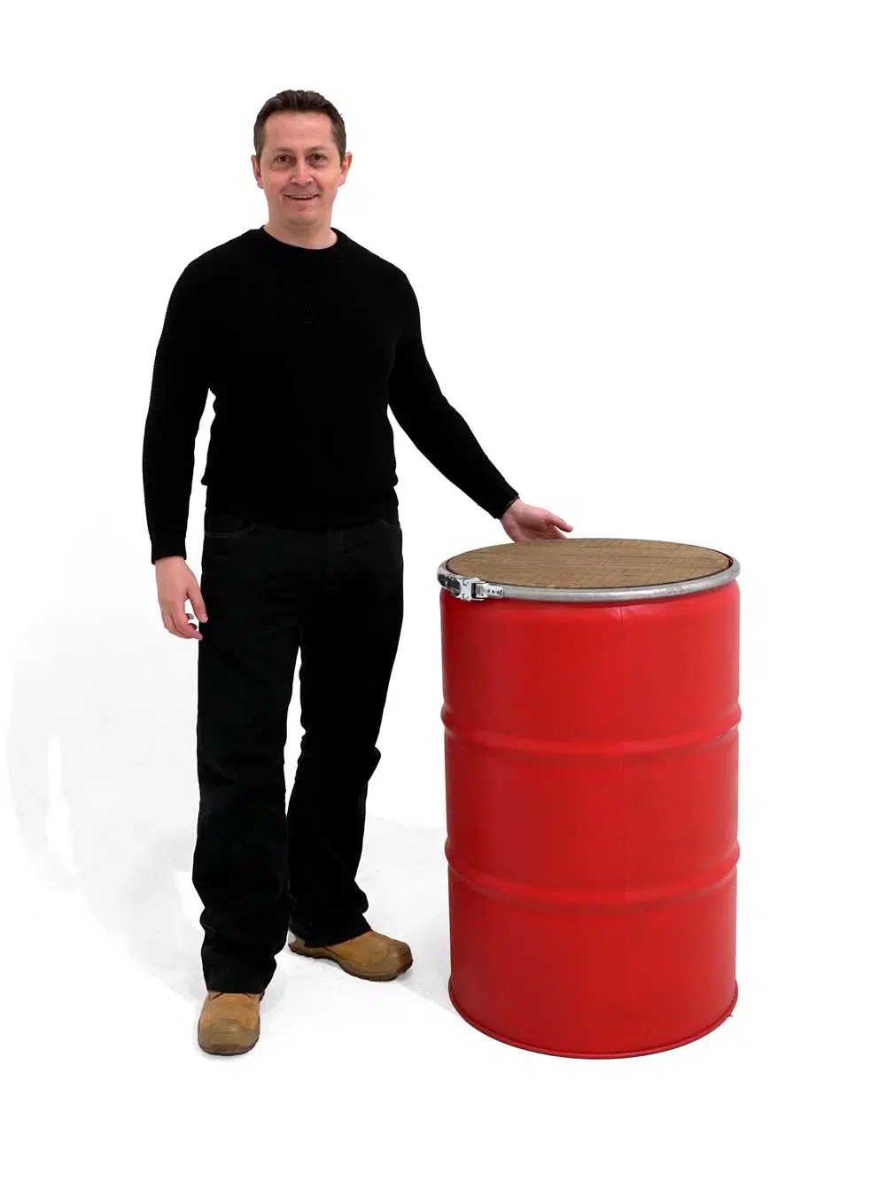 SN14232 _Red Steel Drum with Wooden Top_event_prop_hire_EPH_Creative_255 copy _high_res _optimised