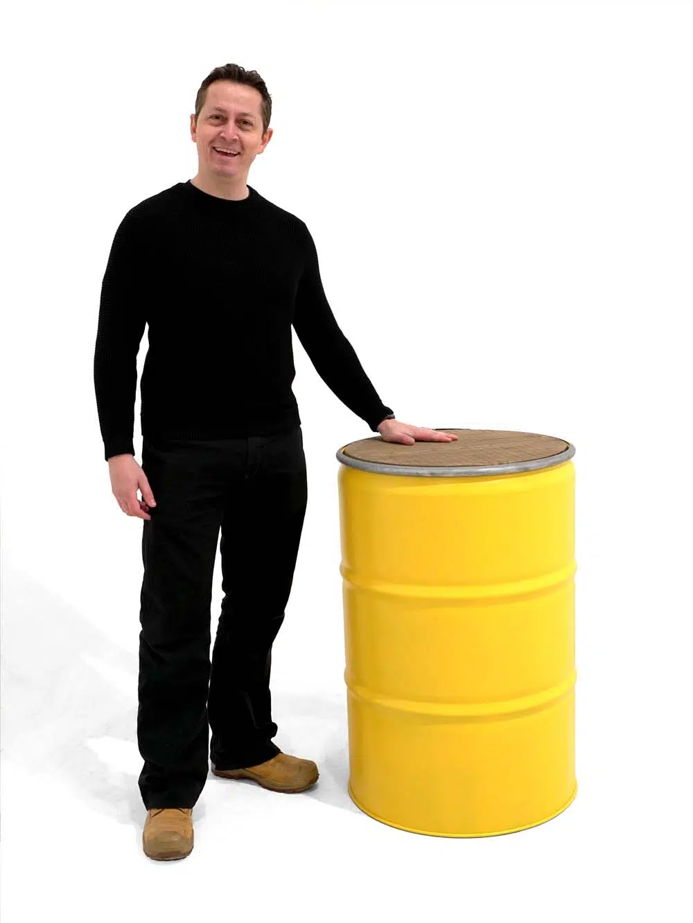 SN14233 _Yellow Steel Drum with Wooden Top_event_prop_hire_EPH_Creative_259 copy _high_res _optimised