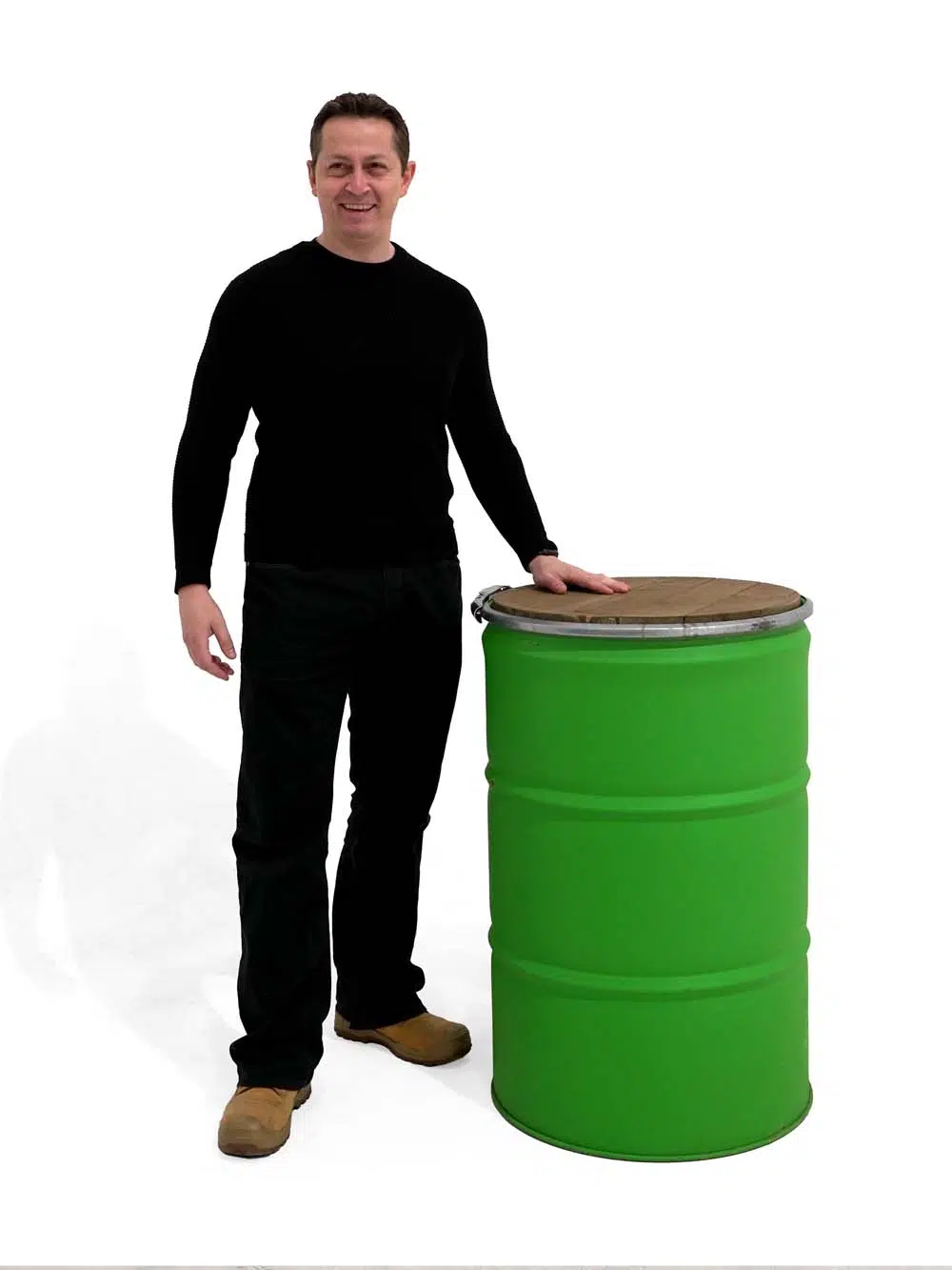 SN14236 _Green Steel Drum with Wooden Top_event_prop_hire_EPH_Creative_227 copy _high_res _optimised
