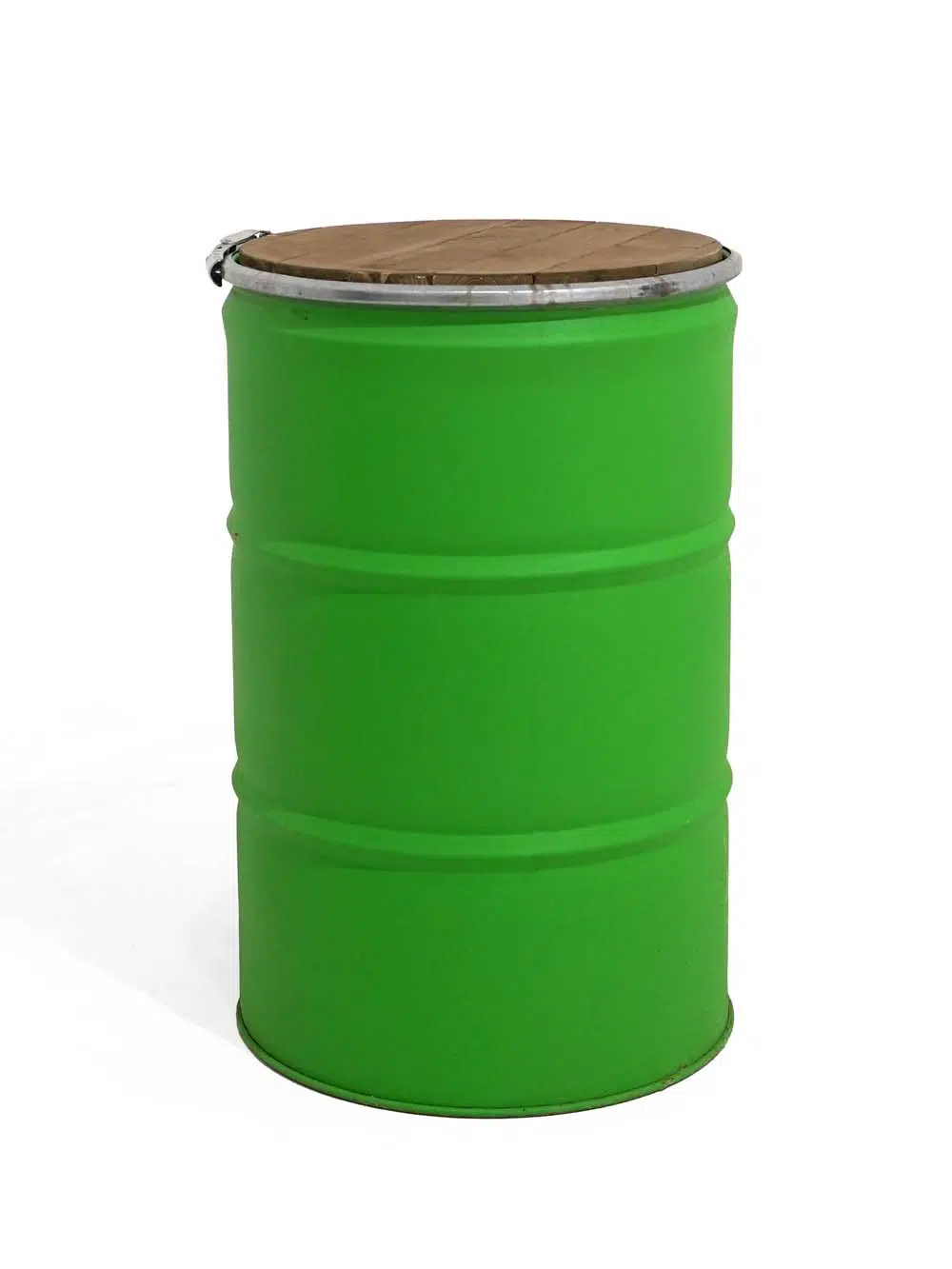 SN14236 _Green Steel Drum with Wooden Top_event_prop_hire_EPH_Creative_230 copy _high_res _optimised
