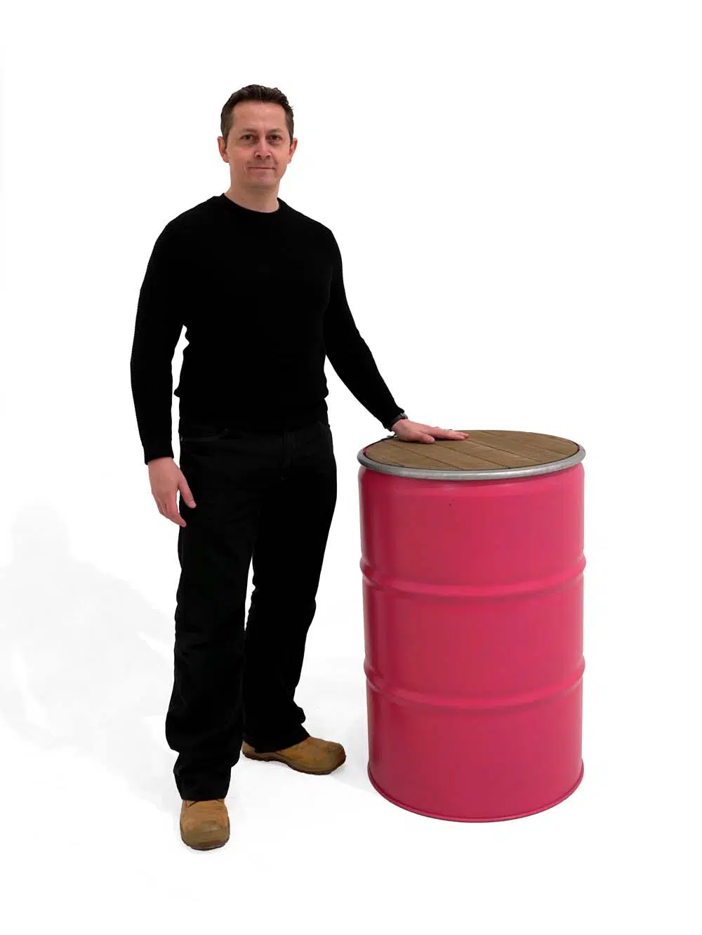 SN14239 _Pink Steel Drum with Wooden Top_event_prop_hire_EPH_Creative_264 copy _high_res _optimised