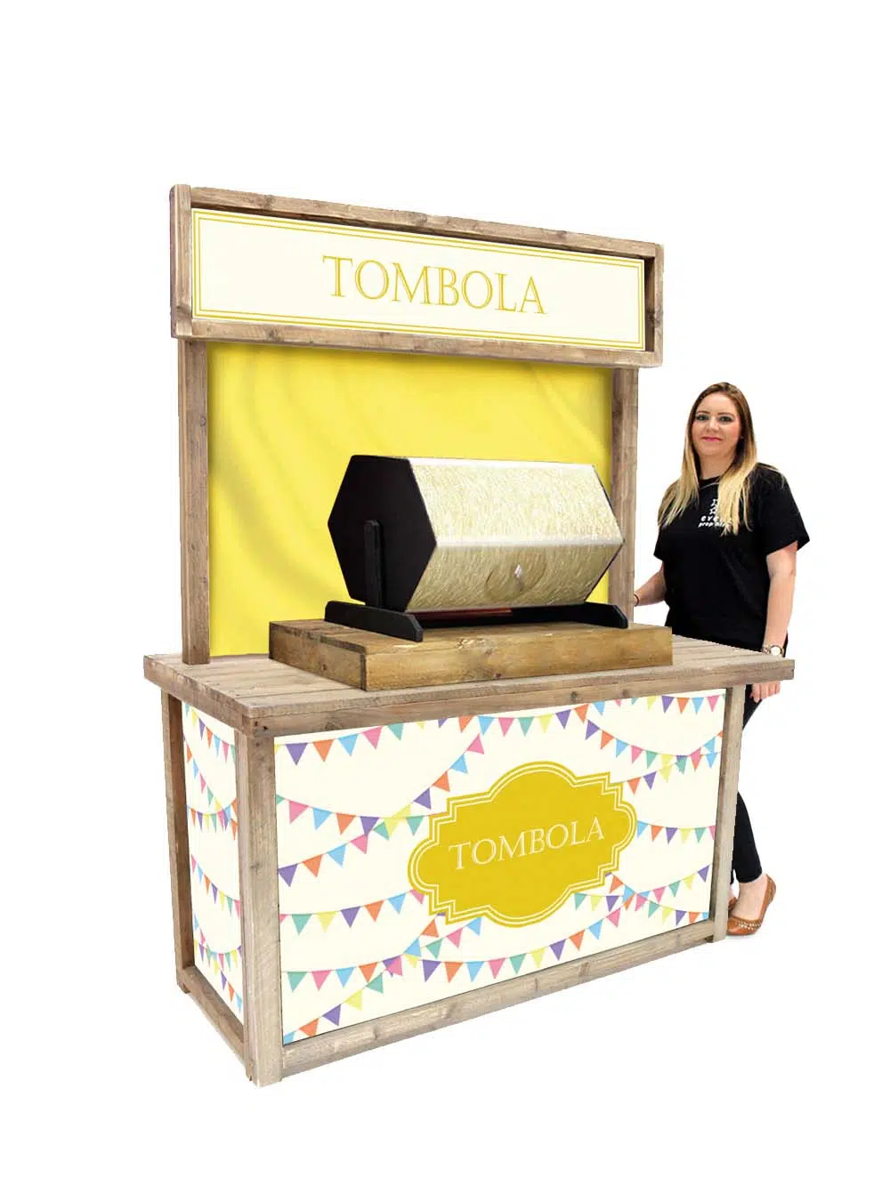 SN15664 Tombola Fairground Game (Spring Edition) - Yellow curtain - with model _optimised